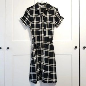 Atelier blue plaid shirt dress